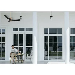 Modulo Regular Exterior - un ventilateur pour extérieur IP44, DC 132 cm Laiton pales abs noir sans Lumière 20 à 35 m²