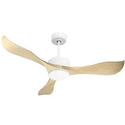 Modulo Regular Exterior - un ventilateur pour extérieur IP44, DC 132 cm Blanc pales abs marron clair sans Lumière 20 à 30 m²
