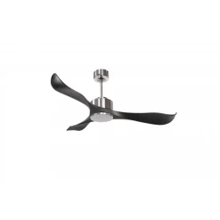 Modulo Regular Exterior - un ventilateur pour extérieur IP44, DC 132 cm Chrome pales abs noir sans Lumière 20 à 30 m²