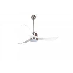 Modulo Regular Exterior - un ventilateur pour extérieur IP44, DC 132 cm Chrome pales abs blanc Lumière dimmable 20 à 35 m²