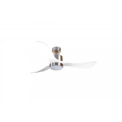 Modulo Regular Exterior - un ventilateur pour extérieur IP44, DC 132 cm Chrome pales abs blanc Lumière dimmable 20 à 35 m²