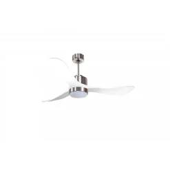 Modulo Regular Exterior - un ventilateur pour extérieur IP44, DC 132 cm Chrome pales abs blanc Lumière dimmable 20 à 35 m²