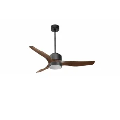Modulo Regular Exterior -un ventilateur pour extérieur IP44, DC 127 cm Gris basalte pales abs marron Lumière dimmable 20 à 30 m²
