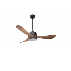 Modulo Regular Exterior-un ventilateur pour extérieur IP44, DC 132 cm Gris basalte pales abs marron Lumière dimmable 20 à 35 m²