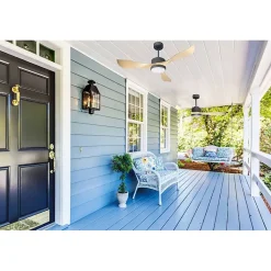 Modulo Regular Exterior-un ventilateur pour extérieur IP44 DC 132 cm Gris basalte pales abs marron Lumière dimmable 20 à 30 m²