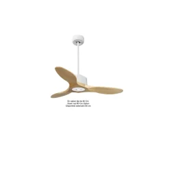 Modulo Regular Ring - Super destratificateur et ventilateur DC 106 cm blanc pales bois clair sans Lumière 15 à 20 m²