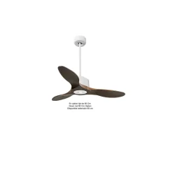 Modulo Regular Ring - Super destratificateur et ventilateur DC 106 cm blanc pales bois sombre sans Lumière 15 à 20 m²