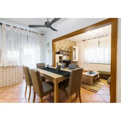 Modulo Regular Ring - Super destratificateur et ventilateur DC 132 cm Gris basalte pales bois noir sans Lumière 25 à 40 m²