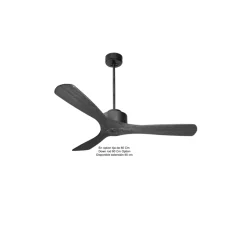 Modulo Regular Ring - Super destratificateur et ventilateur DC 132 cm Gris basalte pales bois noir sans Lumière 25 à 40 m²