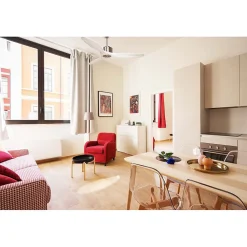 Modulo Regular Ring - Super destratificateur et ventilateur DC 132 cm Chrome pales bois blanc sans Lumière 25 à 40 m²