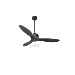 Modulo Regular Ring - Super destratificateur et ventilateur DC 132 cm Gris basalte pales bois noir sans Lumière 25 à 40 m²