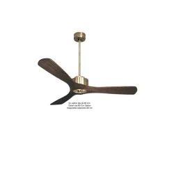 Modulo Regular Ring - Super destratificateur et ventilateur DC 132 cm Laiton pales bois sombre sans Lumière 25 à 40 m²