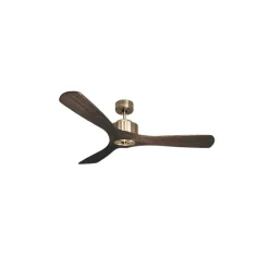 Modulo Regular Ring - Super destratificateur et ventilateur DC 132 cm Laiton pales bois sombre sans Lumière 25 à 40 m²