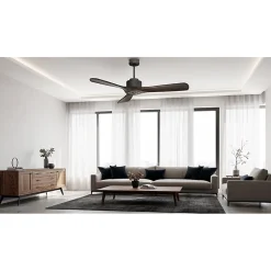 Modulo Regular Ring - Super destratificateur et ventilateur DC 132 cm Gris basalte pales bois sombre sans Lumière 25 à 40 m²