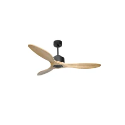 Modulo Regular Ring - Super destratificateur et ventilateur DC 132 cm Gris basalte pales bois clair sans Lumière 25 à 40 m²