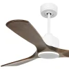 Modulo Slim - Super destratificateur et ventilateur DC 132cm blanc pales bois sombre idéal 26 à 40 m²