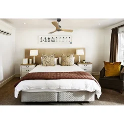 Modulo Slim Ring - Super destratificateur et ventilateur DC 106 cm noir pales bois clair idéal 10 à 20 m²