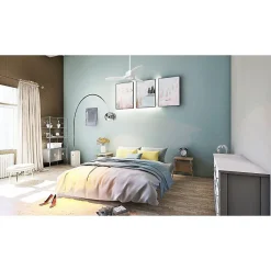 Modulo Slim Ring - Super destratificateur et ventilateur DC 106 cm blanc pales bois blanc idéal 10 à 20 m²