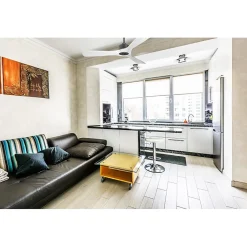 Modulo Slim Ring - Super destratificateur et ventilateur DC 132 cm noir pales bois blanc idéal 26 à 40 m²