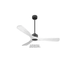 Modulo Slim Ring - Super destratificateur et ventilateur DC 132 cm noir pales bois blanc idéal 26 à 40 m²