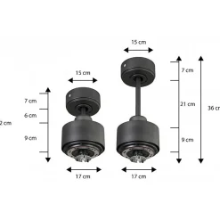 Modulo Slim Ring - Super destratificateur et ventilateur DC 106 cm chrome pales bois clair idéal 10 à 20 m²
