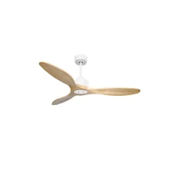 Modulo Slim Ring - Super destratificateur et ventilateur DC 132 cm blanc pales bois clair idéal 26 à 40 m²