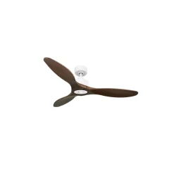 Modulo Slim Ring - Super destratificateur et ventilateur DC 132 cm blanc pales bois sombre idéal 26 à 40 m²