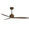 Modulo slim - Super destratificateur et ventilateur DC 132 cm Marron pales bois sombres avec Lumière 25 à 35 m²