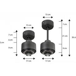 Modulo slim - Super destratificateur et ventilateur DC 132 cm Chrome pales bois clair avec Lumière 25 à 35 m²