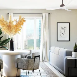 Modulo Slim de Klassfan - Ventilateur de plafond et destratificateur moteur DC chocolat et pales bois blanc 25 à 40 m²