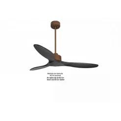 Modulo Slim de Klassfan - Ventilateur de plafond et destratificateur moteur DC marron et pales bois noir 25 à 40 m²