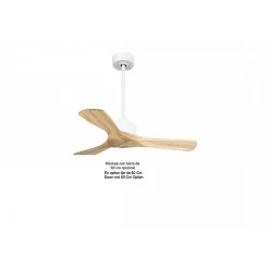 Modulo Slim de Klassfan - Ventilateur de plafond et destratificateur moteur DC blanc et bois clair 10 à 20 m²