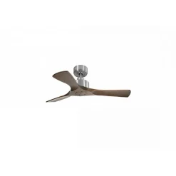 Modulo Slim de Klassfan - Ventilateur de plafond et destratificateur moteur DC chrome et pales bois sombre 10 à 20 m²