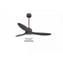 Modulo Slim de Klassfan - Ventilateur de plafond et destratificateur moteur DC chocolat et pales bois noir 25 à 40 m²