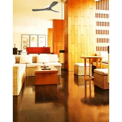 Modulo Slim de Klassfan - Ventilateur de plafond et destratificateur moteur DC blanc et pales bois noir 25 à 40 m²