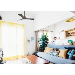 Modulo Slim de Klassfan - Ventilateur de plafond et destratificateur moteur DC marron et pales bois noir 25 à 40 m²