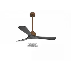 Modulo Slim de Klassfan - Ventilateur de plafond et destratificateur moteur DC marron et pales bois noir 25 à 40 m²