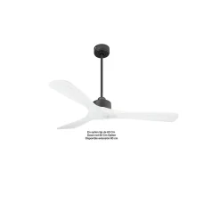 Modulo Slim de Klassfan - Ventilateur de plafond et destratificateur moteur DC basalte et bois blanc 25 à 40 m²