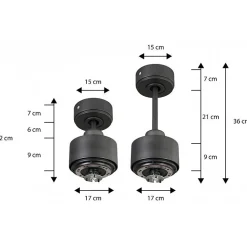 Modulo Slim de Klassfan - Ventilateur de plafond et destratificateur moteur DC basalte et bois blanc 10 à 20 m²