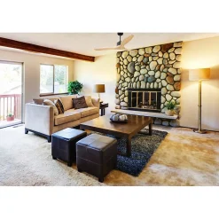 Modulo Slim de Klassfan - Ventilateur de plafond et destratificateur moteur DC basalte et bois clair 25 à 40 m²