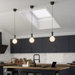 Monture réglable Poorwill en métal noir E27 L.110cm GoodHome