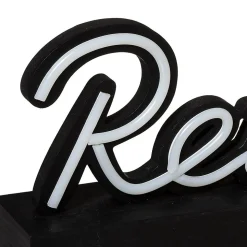 Mot déco lumineux LED rétro noir