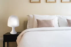 MUSHROOM: Lampe de table blanche avec douille E14