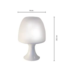 MUSHROOM: Lampe de table blanche avec douille E14