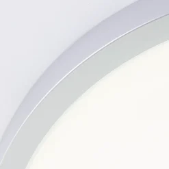 NAVARA Plafonnier argent LED intégrée 24W plastique ampoule incluse