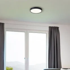 NAVARA Plafonnier noir LED intégrée 18W plastique ampoule incluse