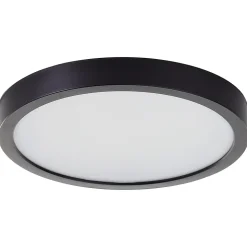 NAVARA Plafonnier noir LED intégrée 18W plastique ampoule incluse