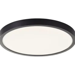 NAVARA Plafonnier noir LED intégrée 24W plastique ampoule incluse