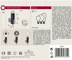 Neordic Applique Aik E27 230V max. 20W gradable Noir