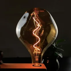 NETTLIFE 1 ampoule led grande taille e27 3 w, lampe à incandescence irrégulière de forme inhabituelle, suspension 2 200 k